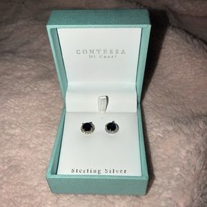 COPY - Contessa Di Capri blue and diamond studs